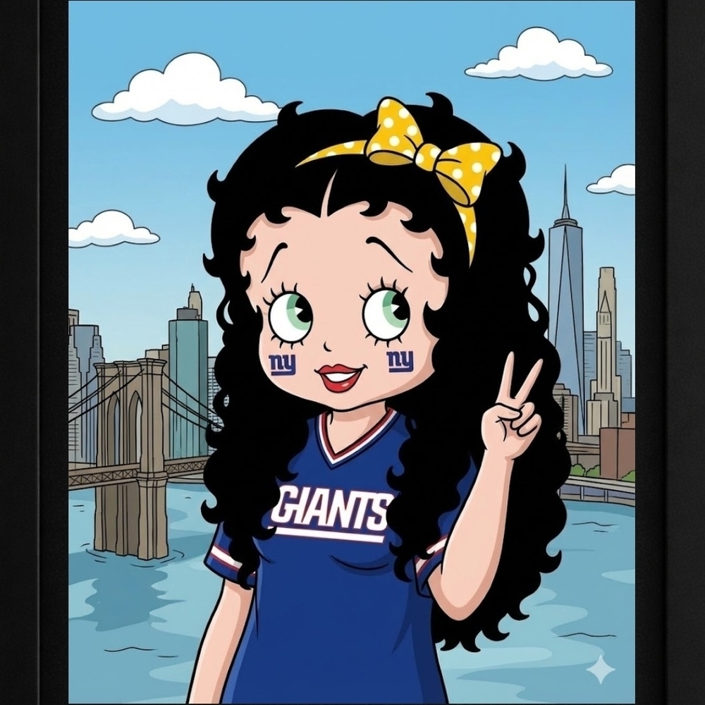 A.I. Betty Boop Cartoon Art Print In A Frame 8x10